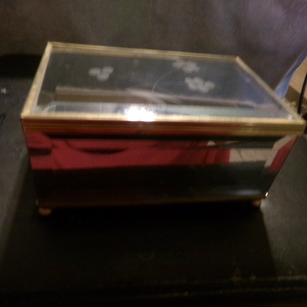vintage mirrored jewelry box.
